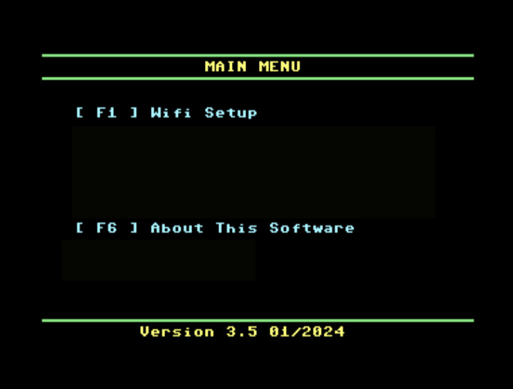 main menu